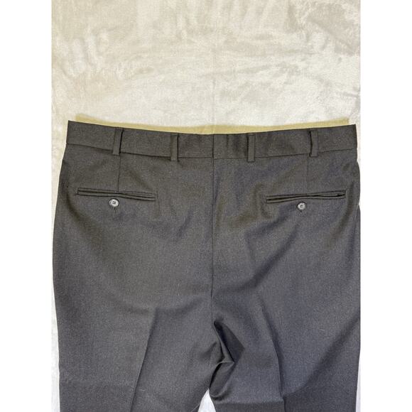 Vintage Brooks Brothers Dress Pants Gray 100% Wool Cuffed Pleated Slacks USA 36 - Picture 8 of 15